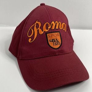 Roma SPQR Men's Baseball Adjustable Hat Red Maroon Bordeaux With Tag